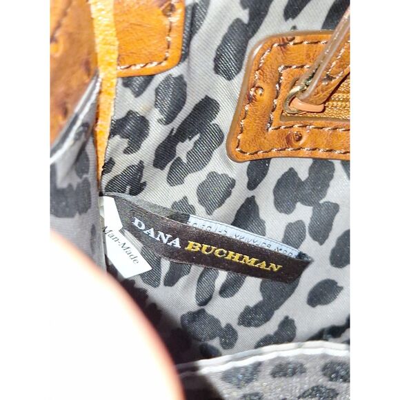 A Dana Buchman Crossbody Purse Faux Ostrich Skin Corpcore Boho Preppie - Picture 11 of 11